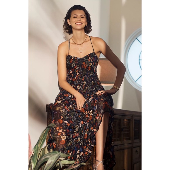 Anthropologie Massima Pleated Maxi Dress - Picture 2 of 7